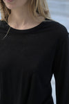 BASERANGE Classic Bamboo Fiber Bamboo Cotton Long Sleeve T-Shirt Series Collection Round Neck Bottoming Shirt France BAS-TOLS-BL-000-BLACK